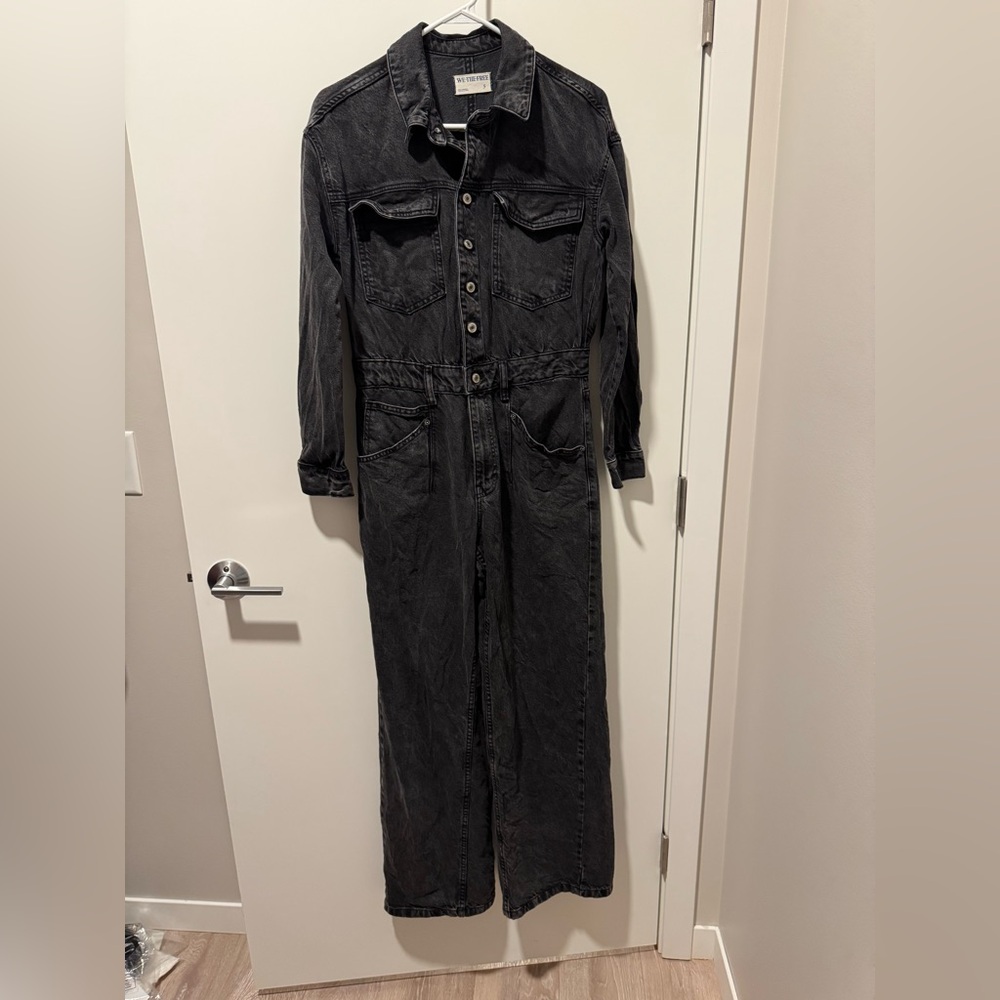 We the Free by free people Black Denim Jumpsuit